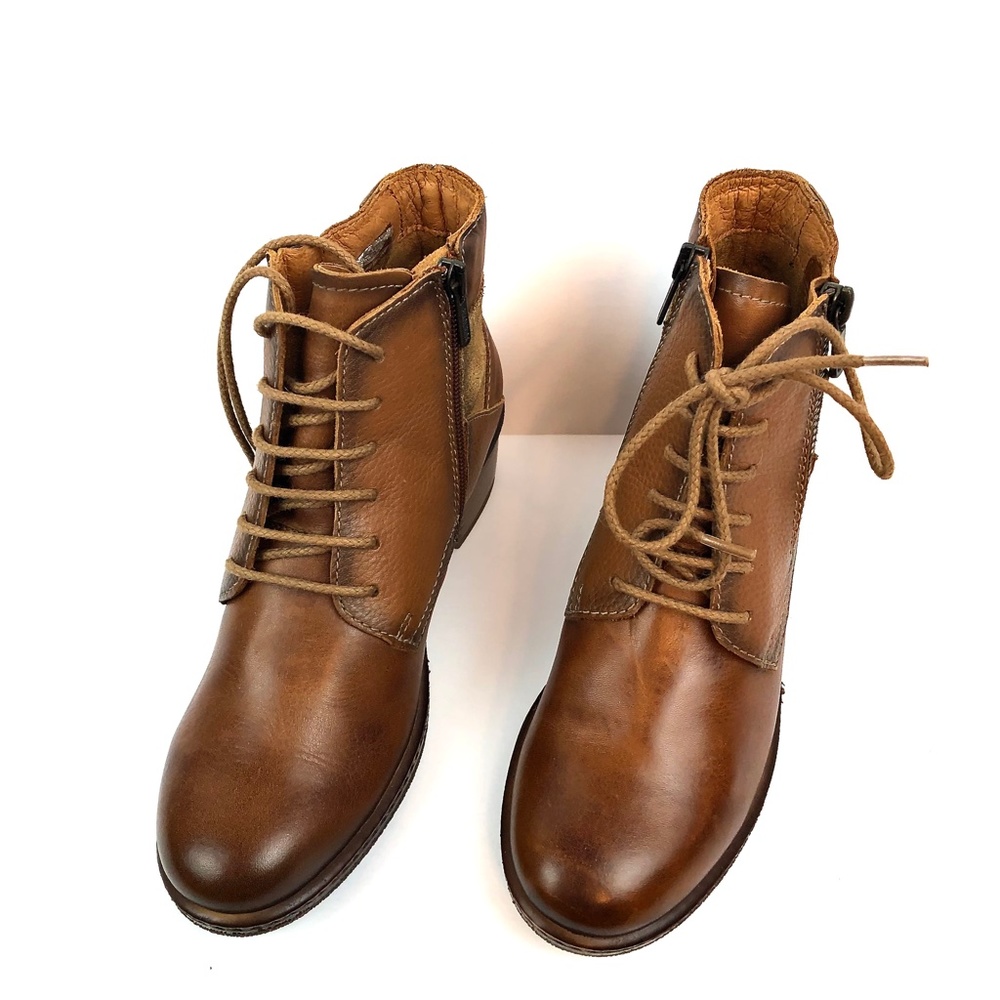 SOLD.        PIKOLINOS Zaragoza W9H-876 Leather Ankle Bootie - Brandy - Picture 4 of 13